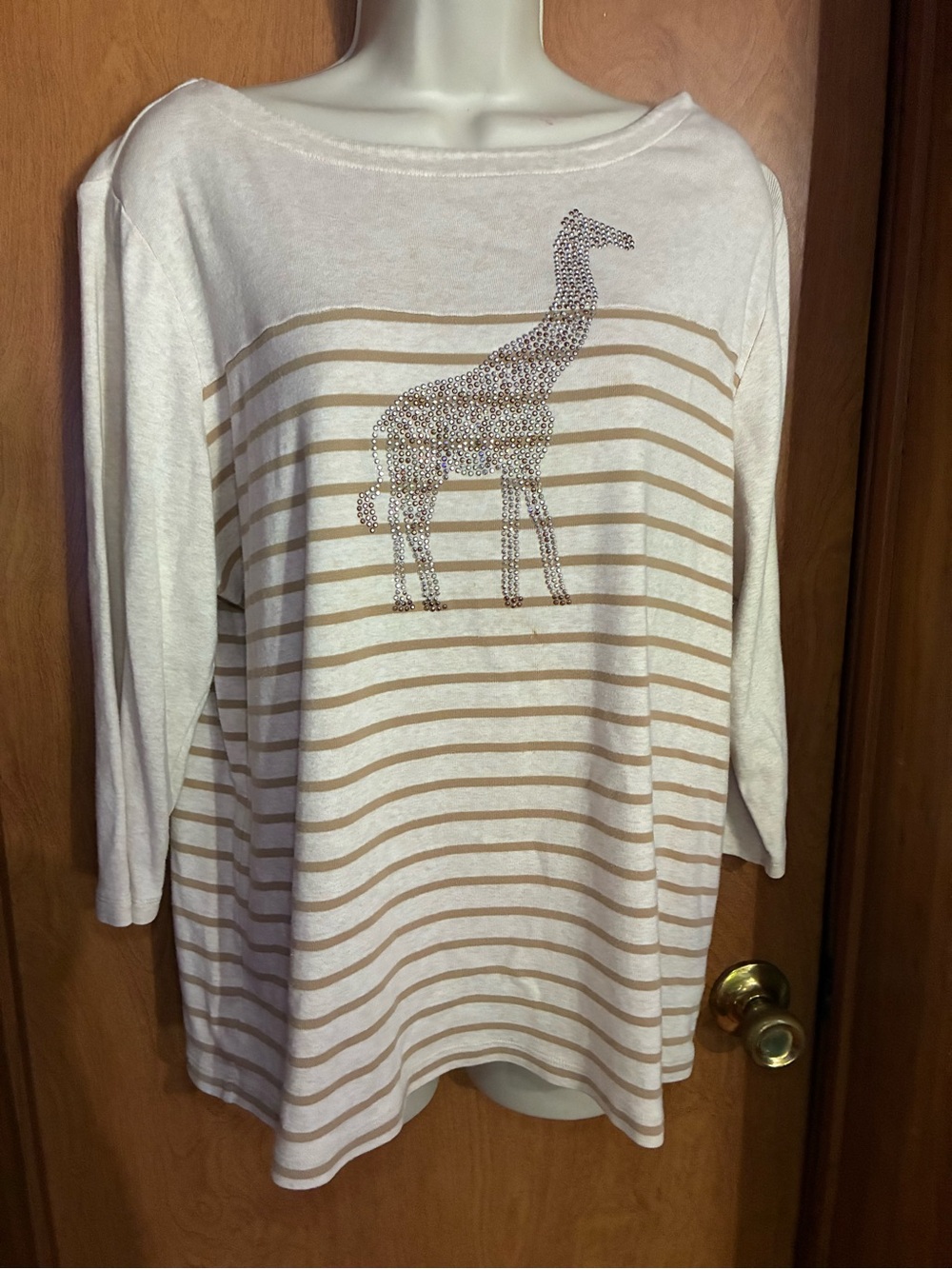 Rebecca Malone Giraffe Studded Blouse Size XL